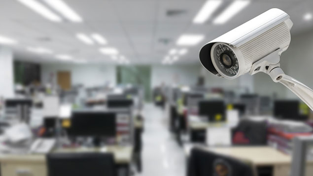 security camera in office