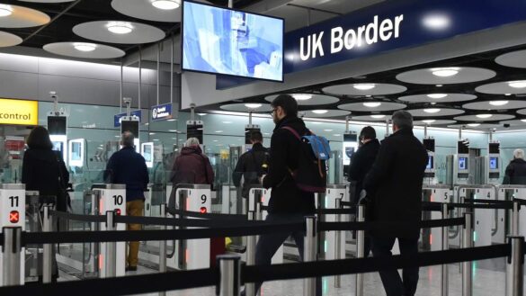 Passport control, UK border