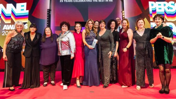 AstraZeneca receive their L&D trophy for Larger Employers at the Personnel Today Awards 2023. Photo: Leo Johnson