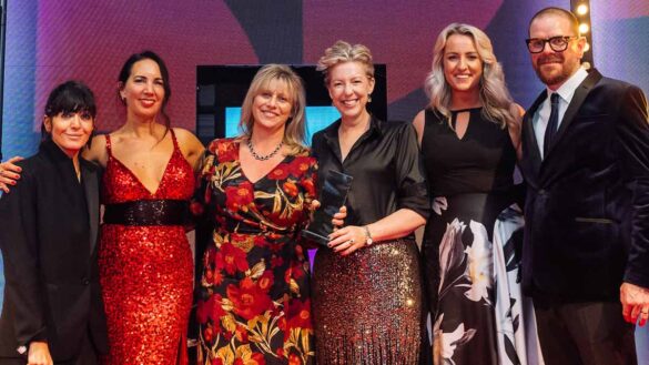 Jane Pateman's team at Biffa collect her HR Director of the Year Award 2023. Photo: Leo Johnson