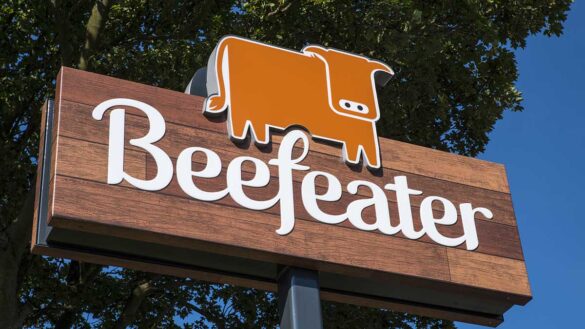 A sign for a Beefeater restaurant