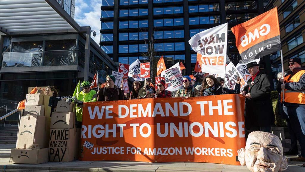 Amazon staff protest
