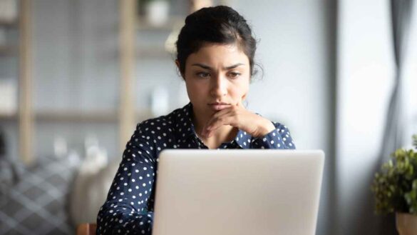 Woman looking pensive