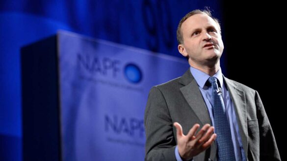 Employers’ pension contributions could attract national insurance. Image shows Steve Webb, former pensions minister.