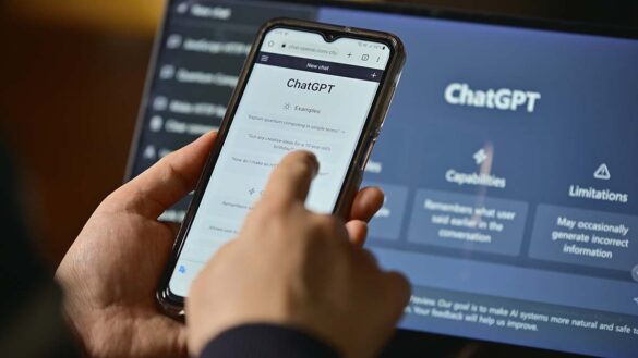 AI training: Photo shows someone using ChatGPT.