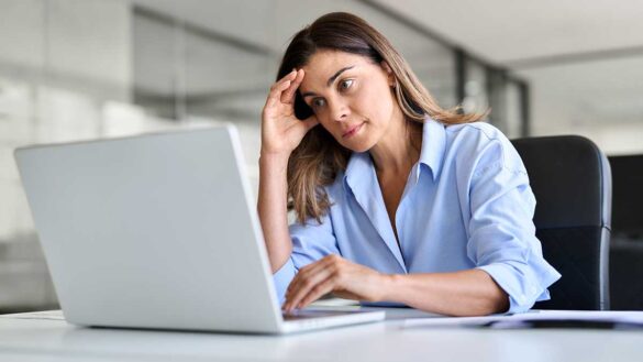 Menopause support and retention: Photo shows woman looking miserable.