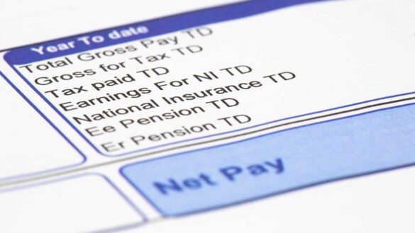 Salary sacrifice crackdown. Photo shows a payslip including national insurance contributions.