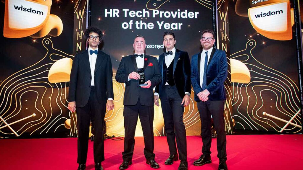 The HR Tech Provider of the Year is collected on behalf of Meet & Engage at the Personnel Today Awards 2024