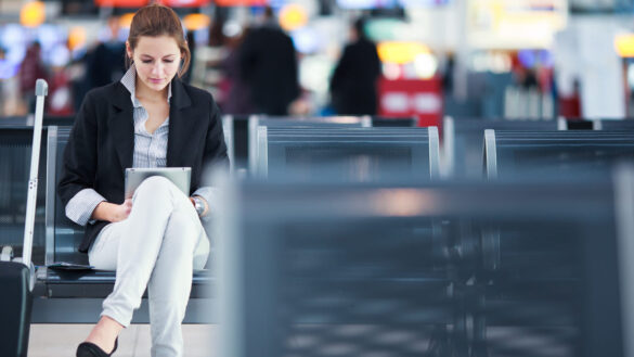 immigration: woman at airport